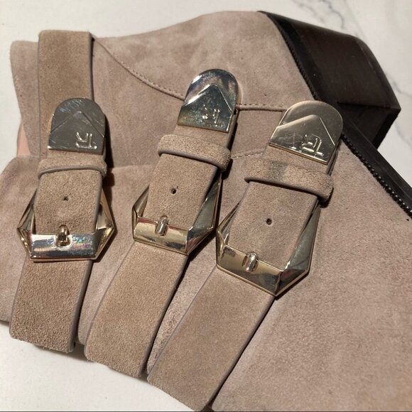 TARYN ROSE Sz 9.5B Samantha Light Taupe Beige Western Style  Booties - Picture 3 of 10
